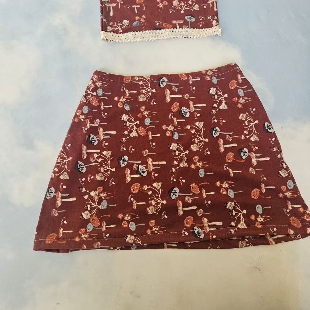 Mushroom Mini Skirt Set Tube Top & Skirt Bundle Outfit Bundle - Picture 5 of 8